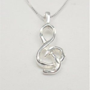 .925 SS MUSIC NOTE MUSICIAN PENDANT NECKLACE